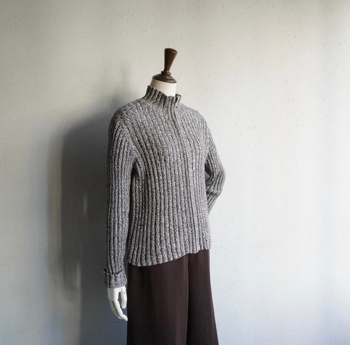 90s Cotton Knit Zip Top