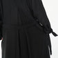 90s Black Design Maxi Coat