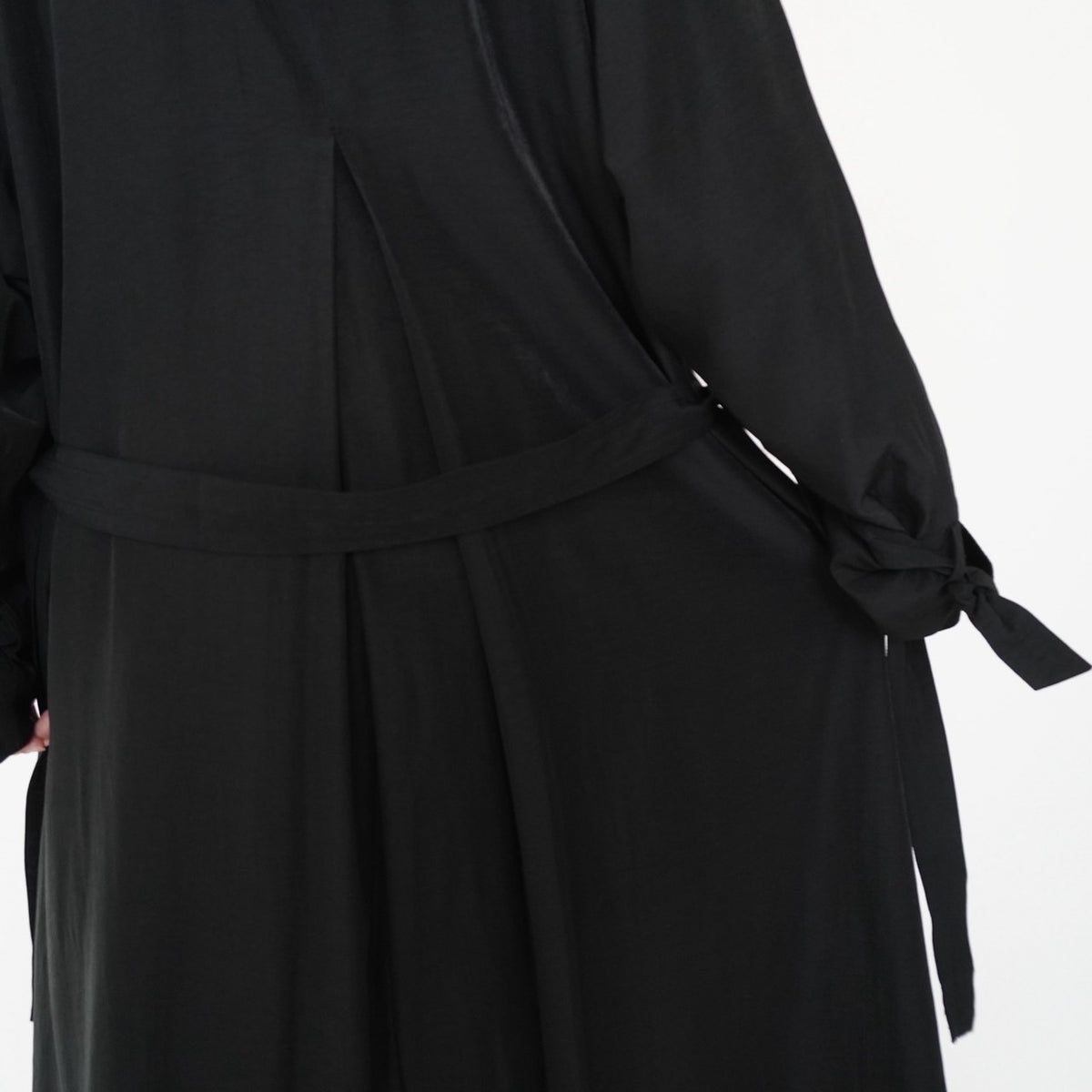 90s Black Design Maxi Coat