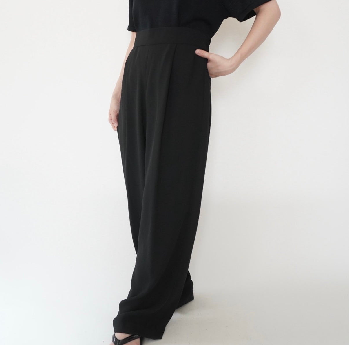 90s Black Wide Pants
