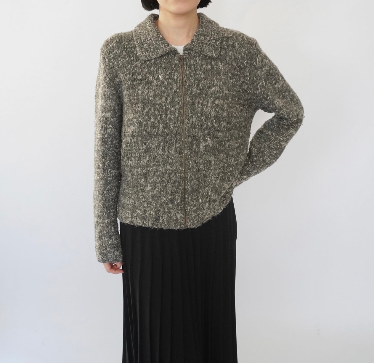90s Zipped Knit Top