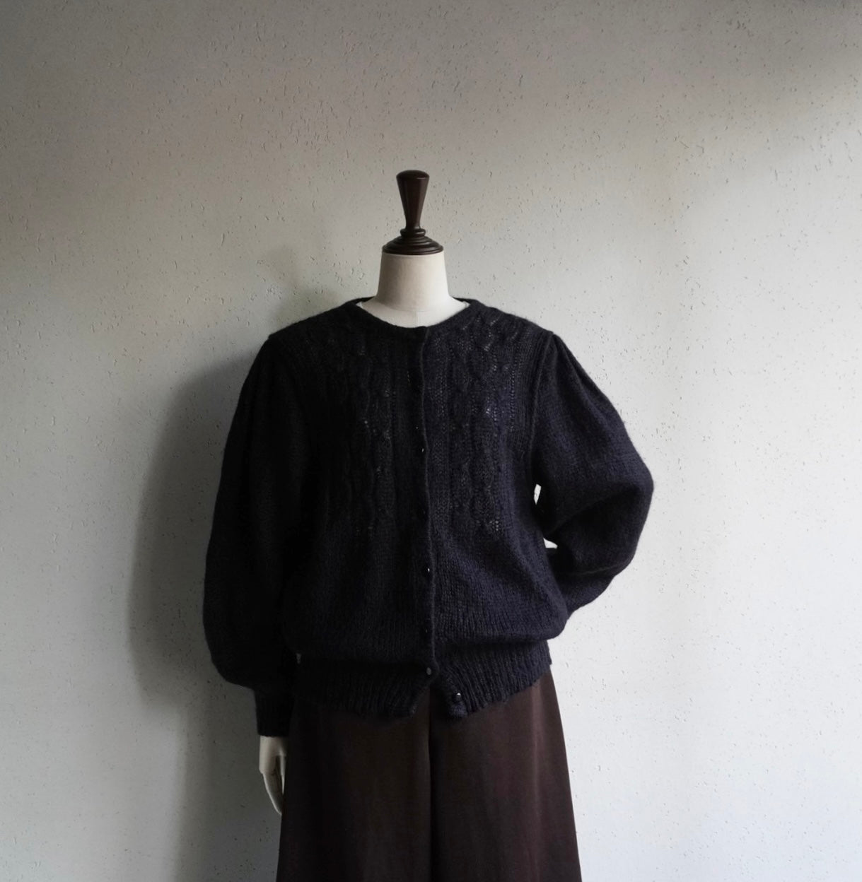 80s EURO Black Mohair Cardigan