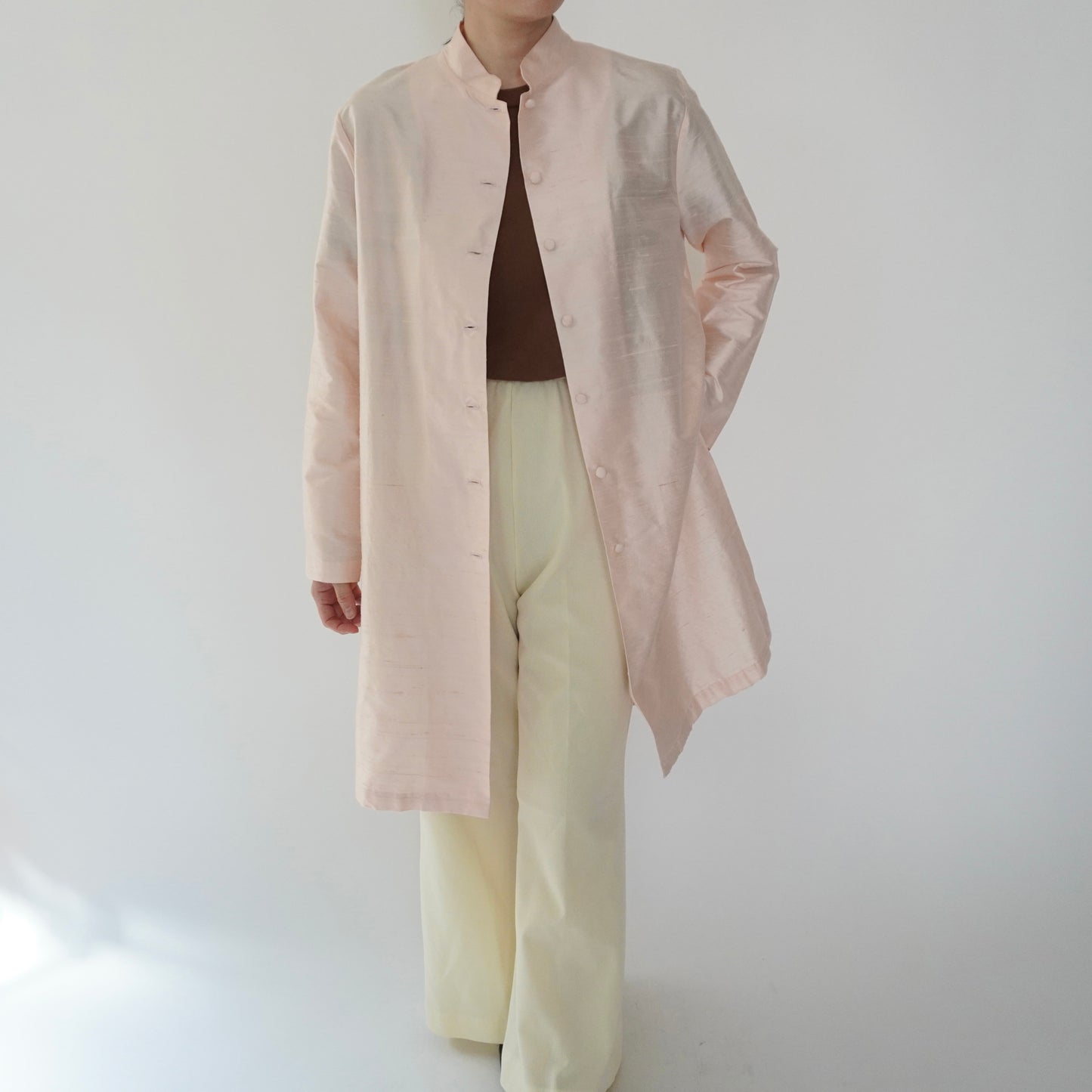 90s Raw Silk Shirt Jacket Made in USA