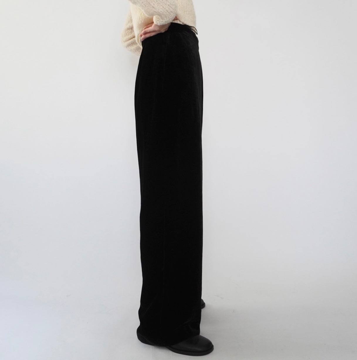 90s Velour High Waist Wide Pants