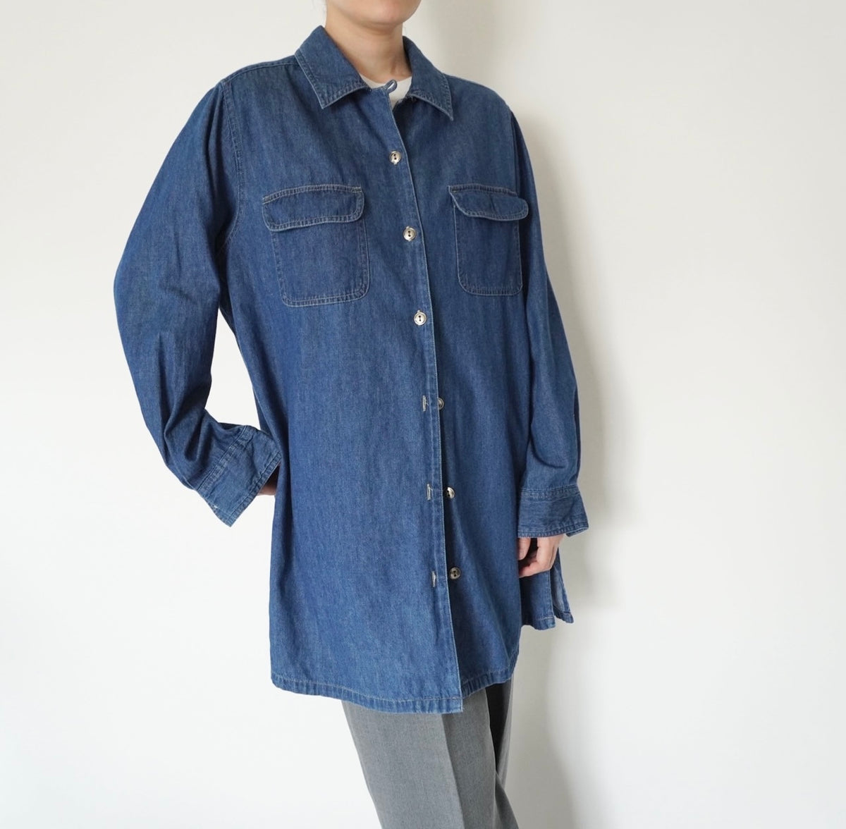 90s Denim Long Shirt