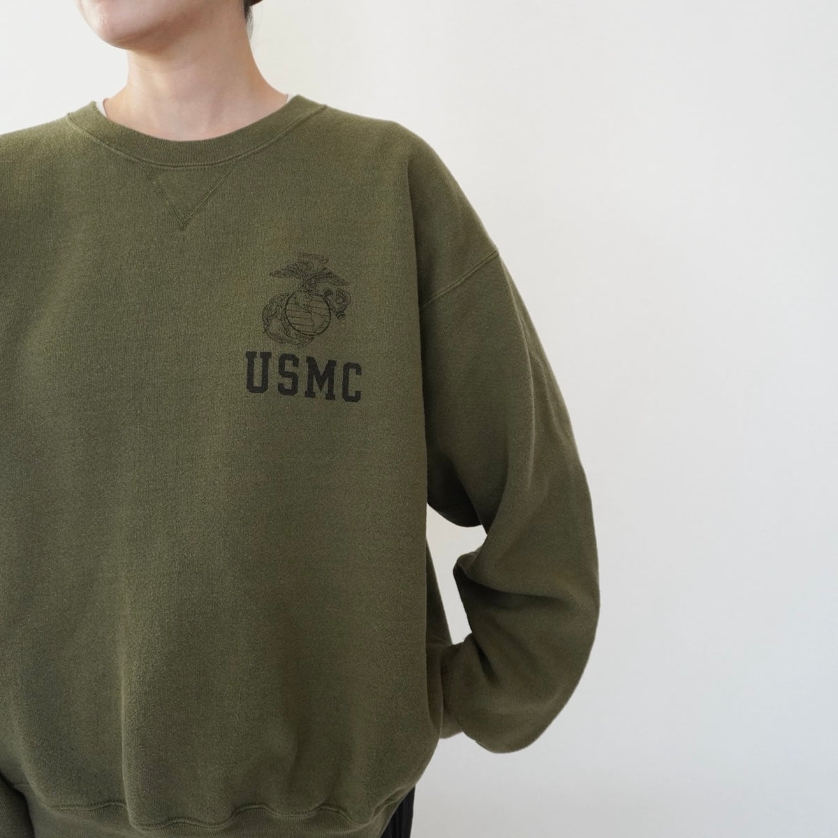 90s"USMC" Printed Sweater Made in USA