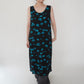 90s Rayon  Printed Sleeveless Dress