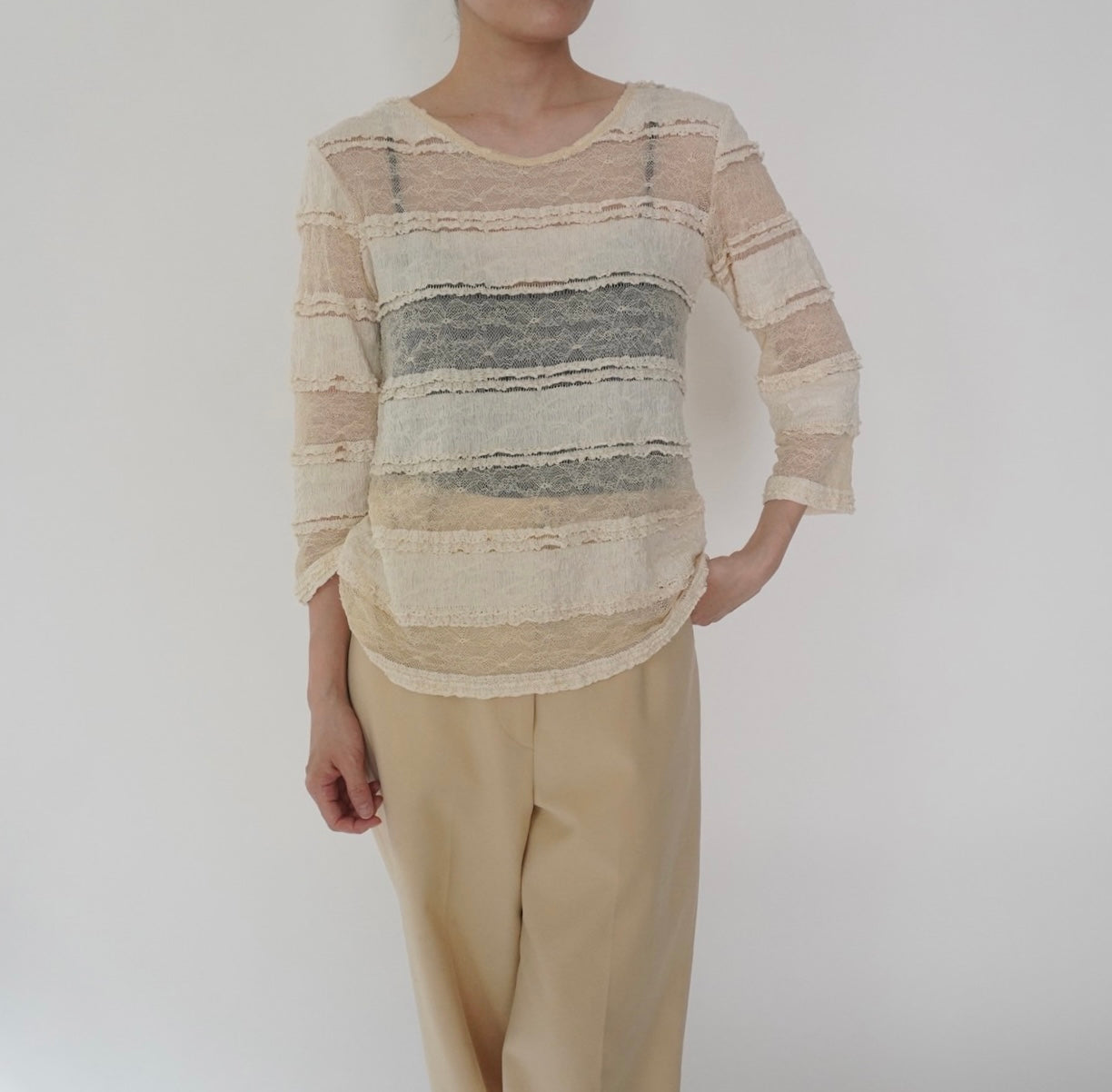 90s Sheer Lace Design Top