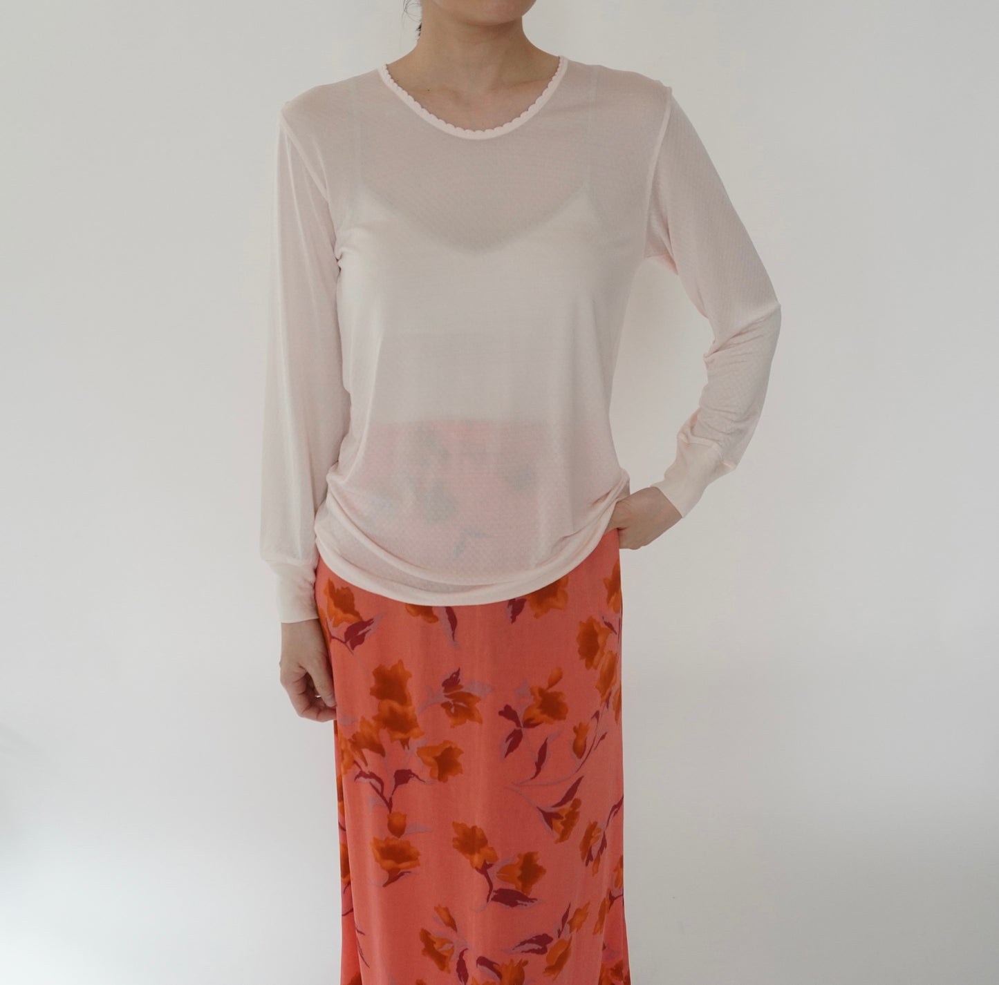 90s Light Pink Silk Top