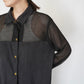 90s Black Mesh Design Shirt, Jacket