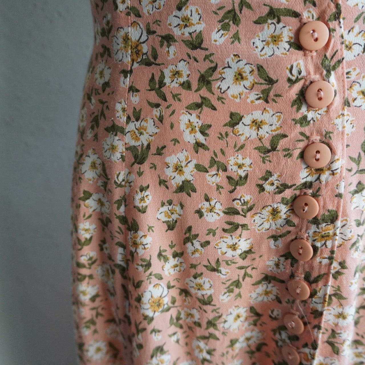 80s Floral Print Maxi Skirt Made in USA