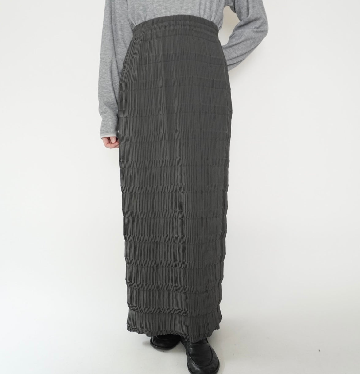 90s Pleated Maxi Skirt Made in USA