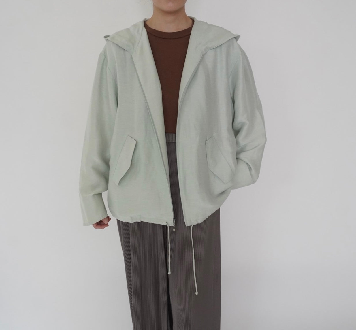 90s Linen×Silk Hoodie Jacket