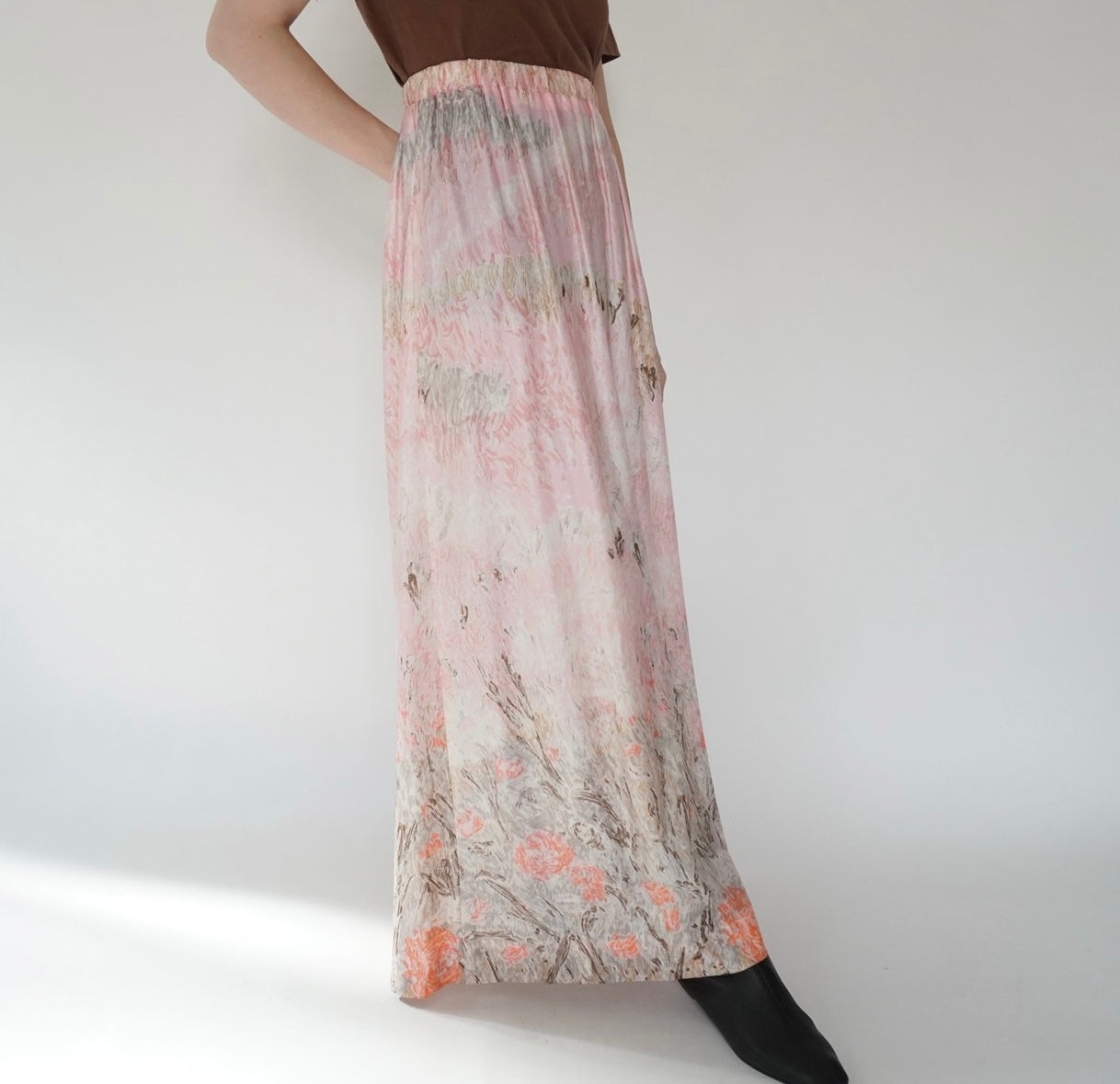 70s Printed Maxi Skirt