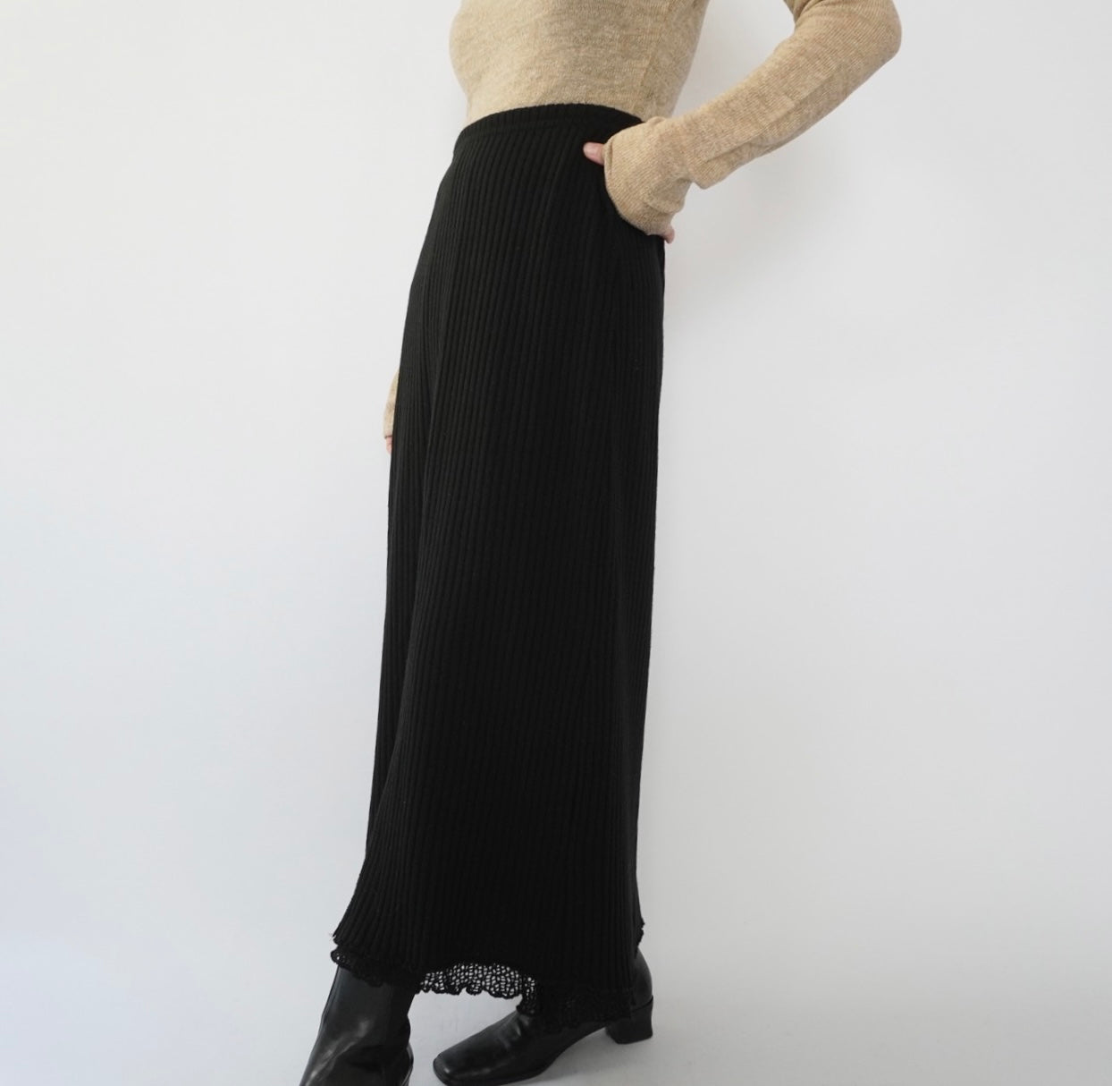 90s Design Ribbed Skirt Made in Italy