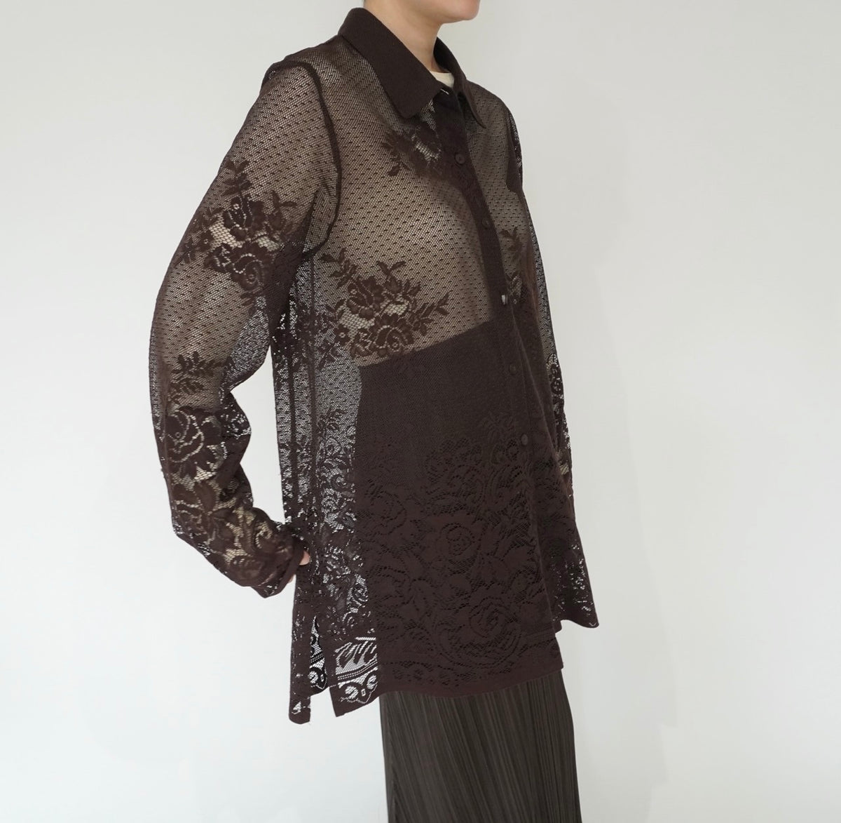 90s Lace Design Shirt