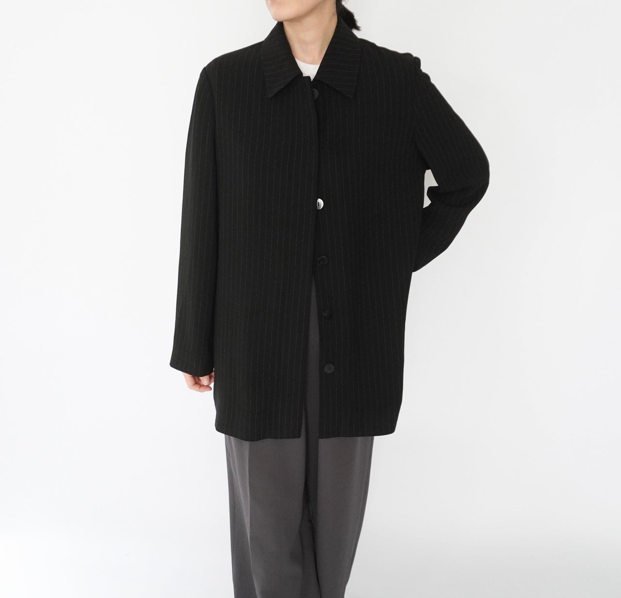 90s EURO Striped Shirt Jacket