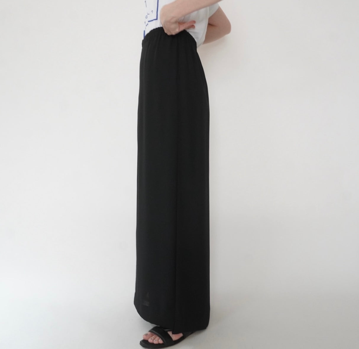 90s Slit Design Wide Pants