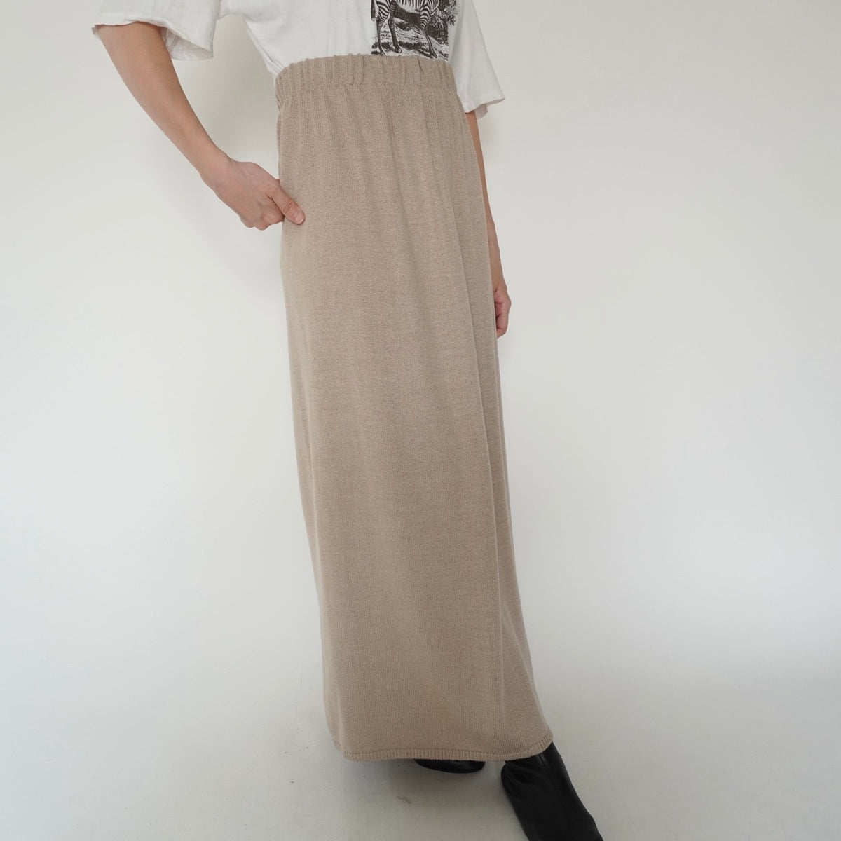 90s Beige Knit Skirt