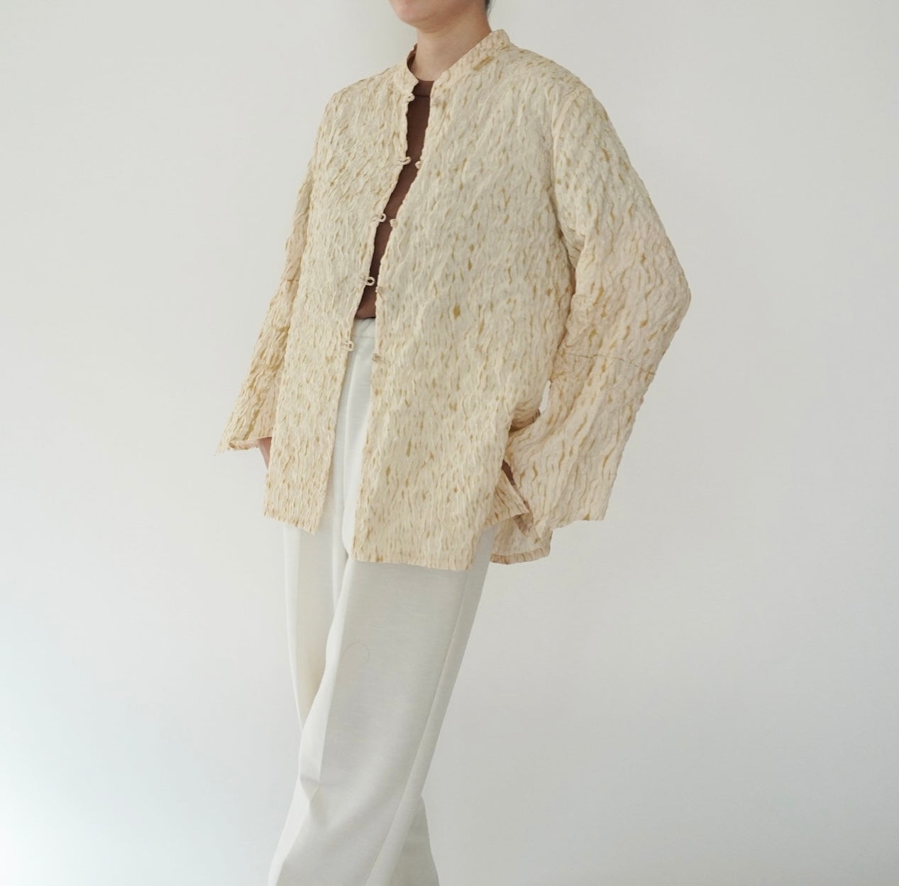 90s Pleated Silk Blouse