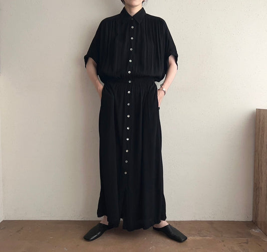 90s Rayon Belted Dress Dead Stock