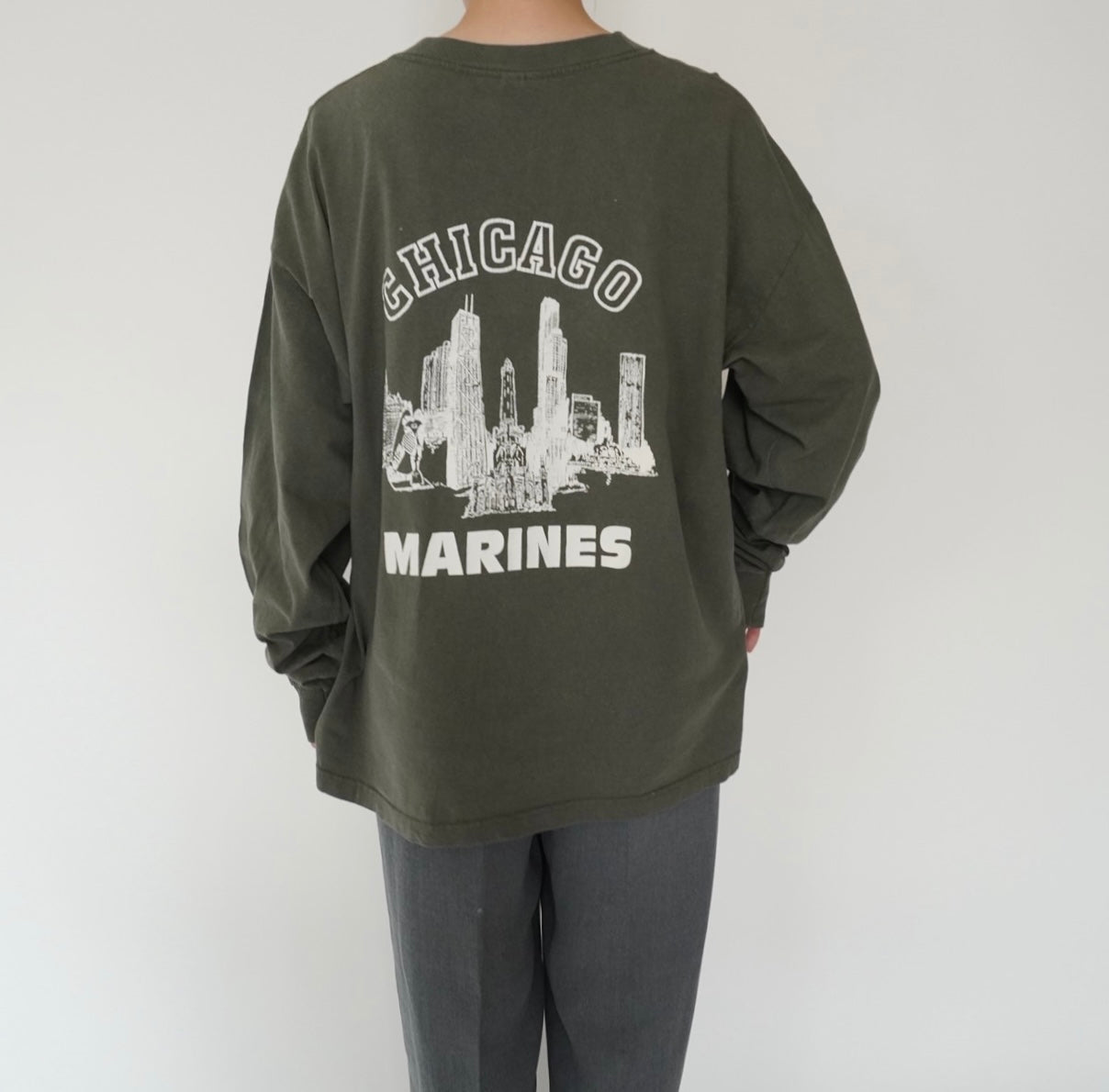 90s Printed Long Sleeves T-shirt Made in USA