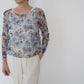 90s Floral Print Sheer Top