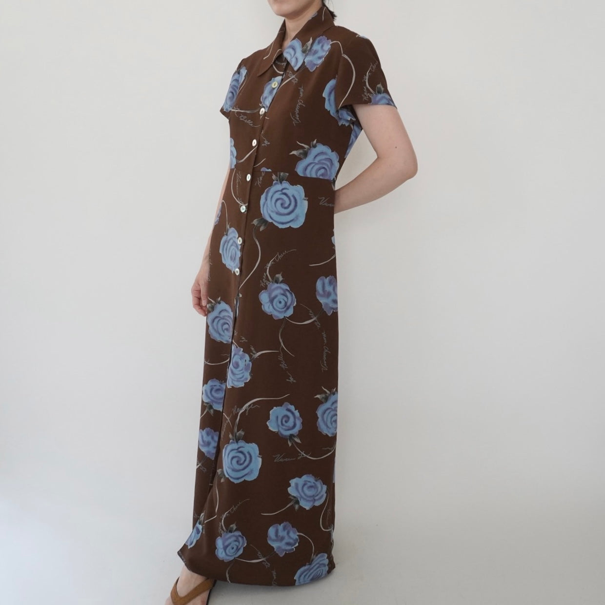 90s Printed Maxi Dress Made in USA