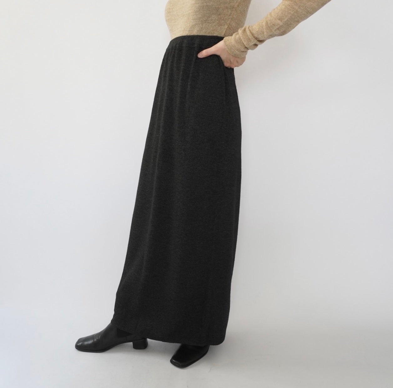 90s Gray Maxi Skirt