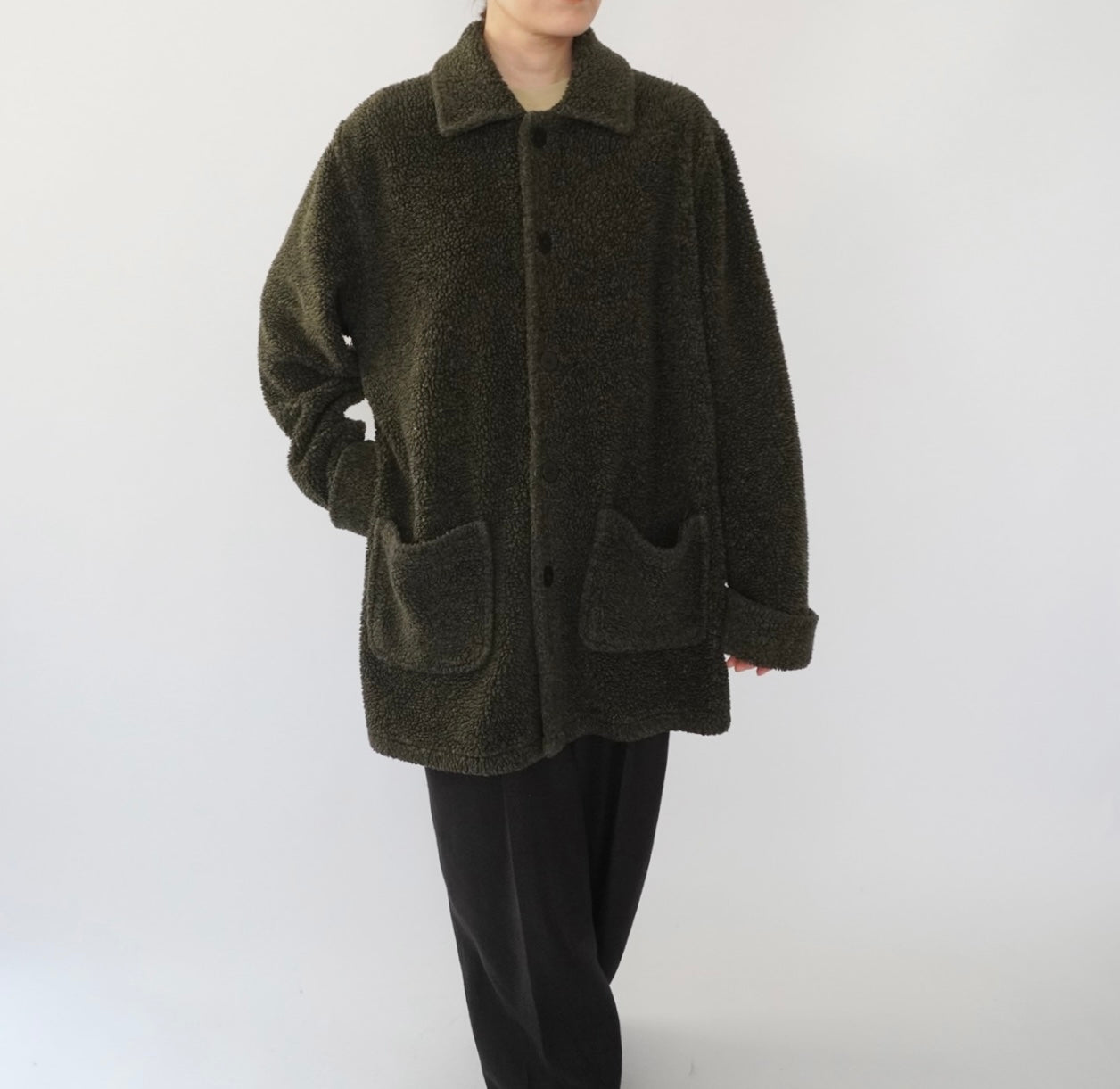 90s Fleece Shirt Jacket Made in USA