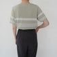 90s Green Striped Top