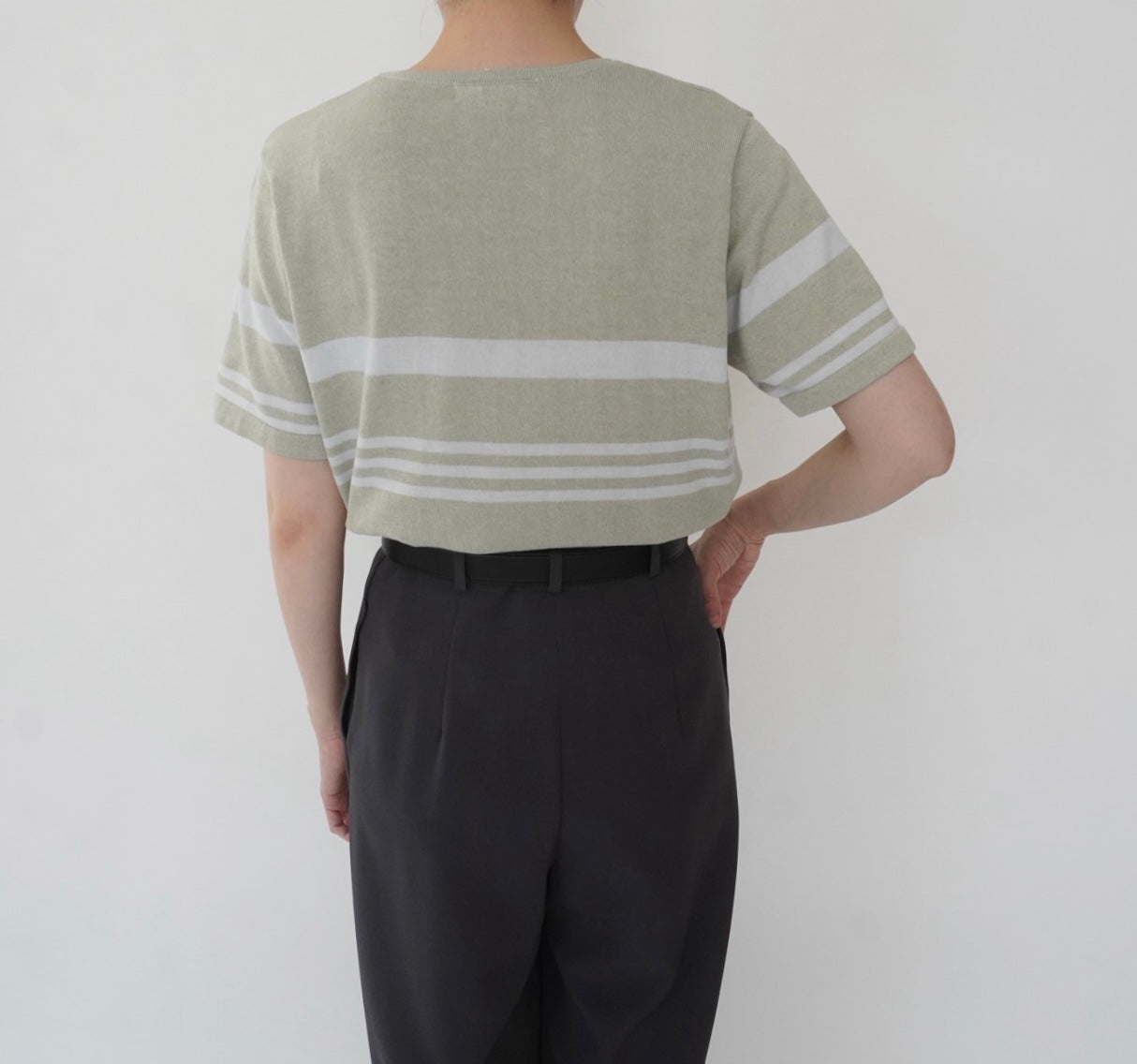90s Green Striped Top