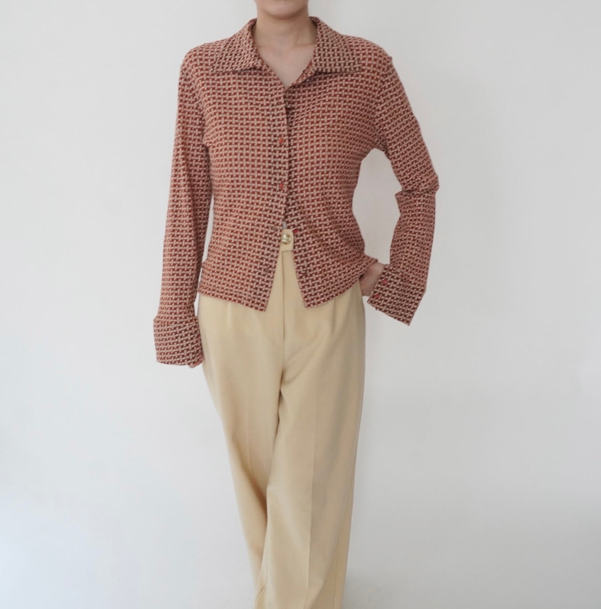 90s Pattern Shirt Made in USA