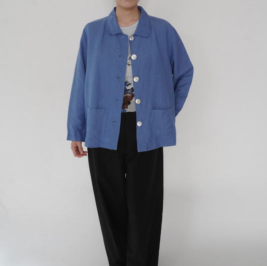 90s Linen Shirt Jacket
