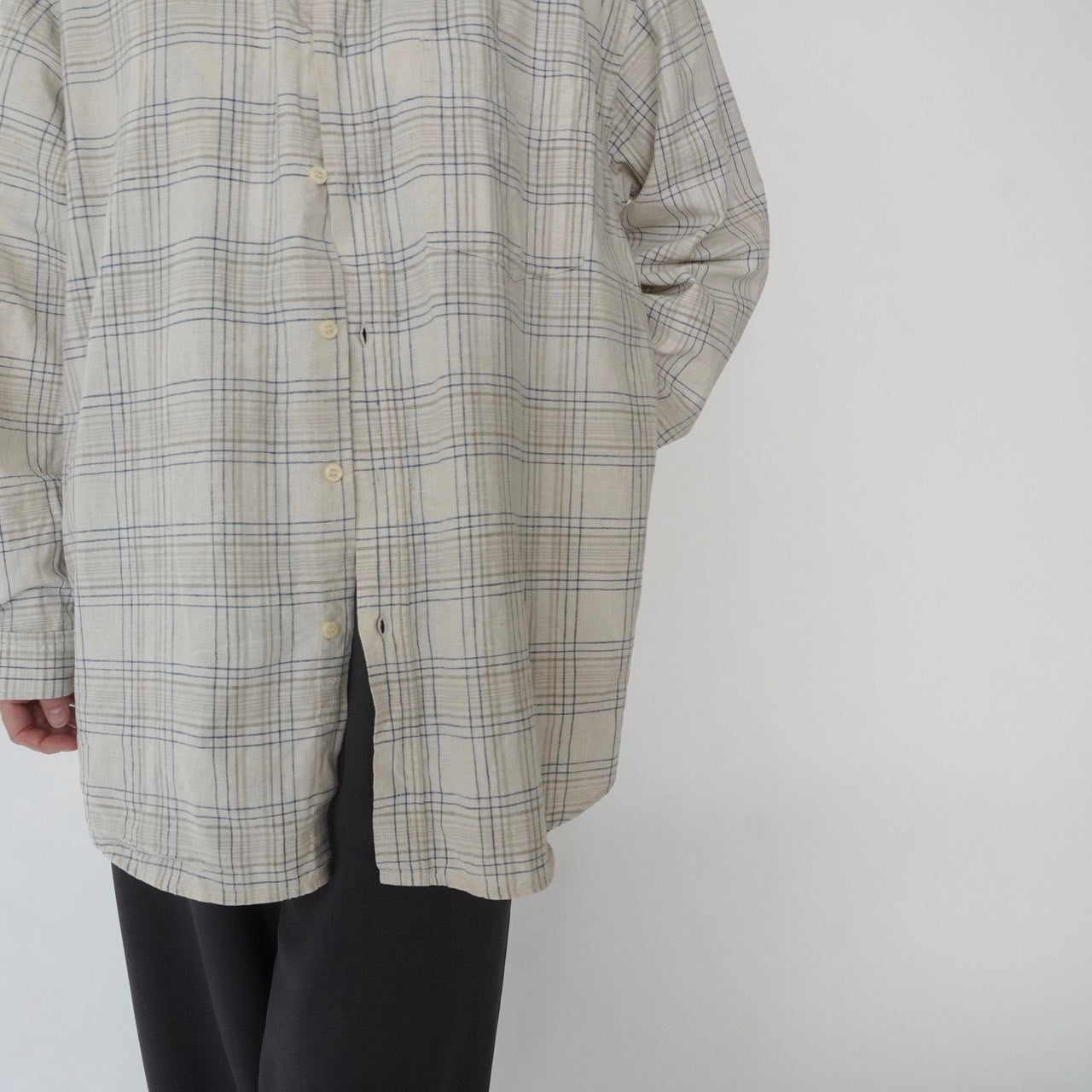 90s Linen Plaid Shirt