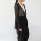 90s Black Sheer Design Top