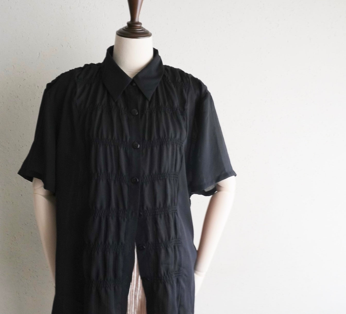 90s Pleated Sheer Shirt