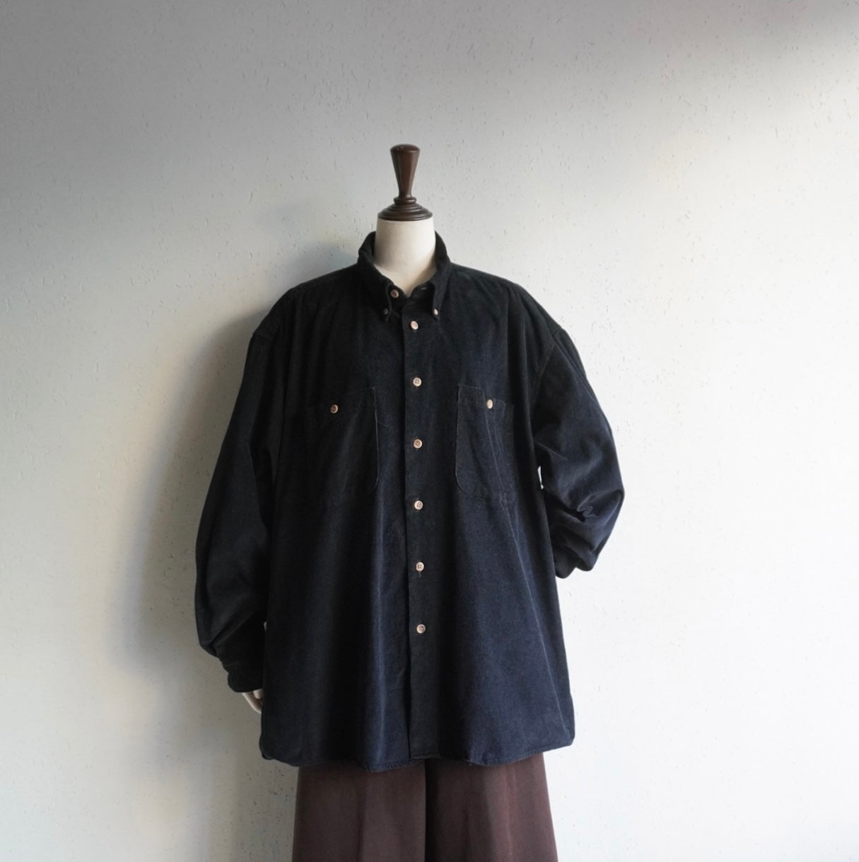 90s Black Corduroy Shirt