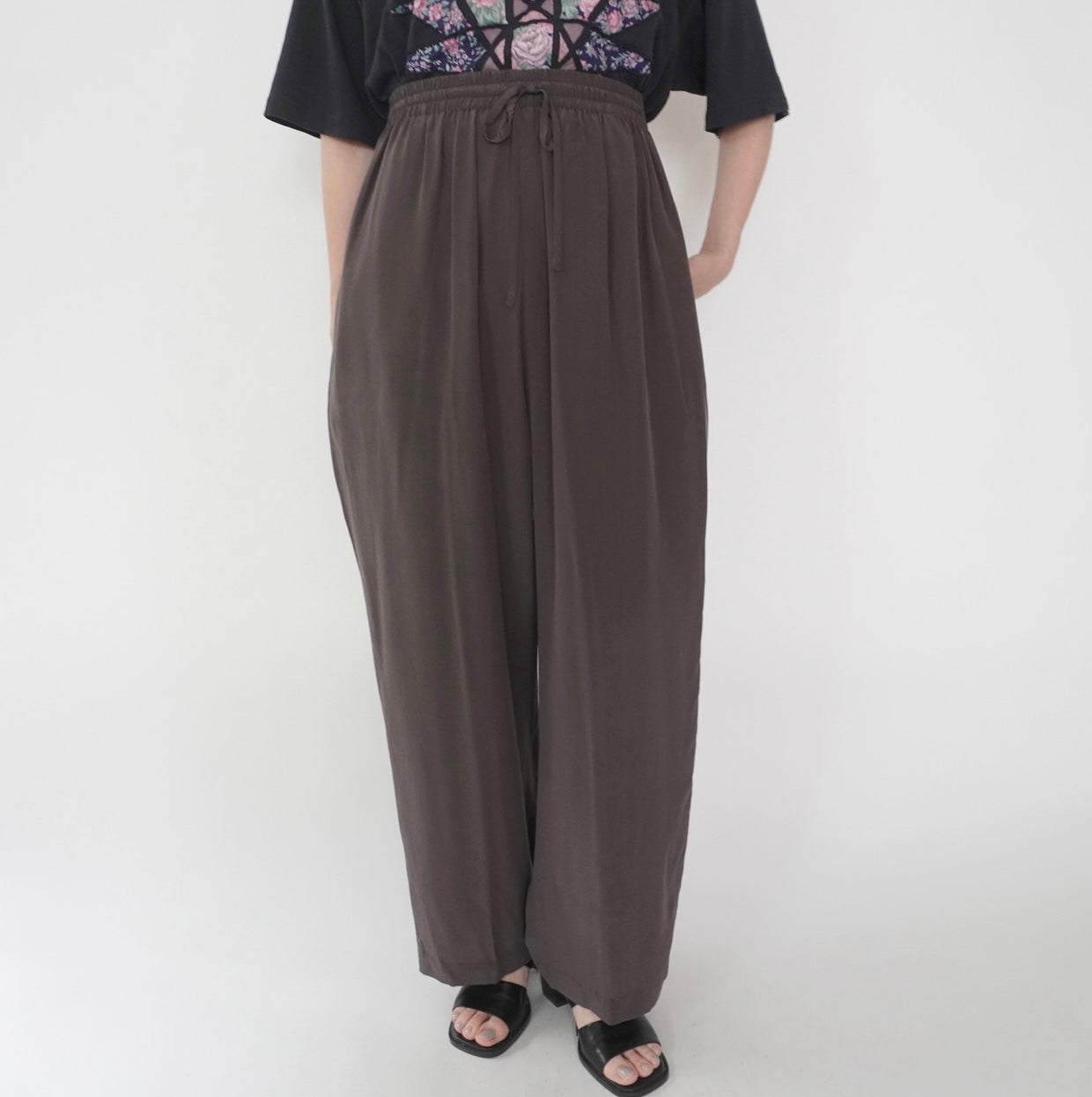 90s Silk Wide Pants