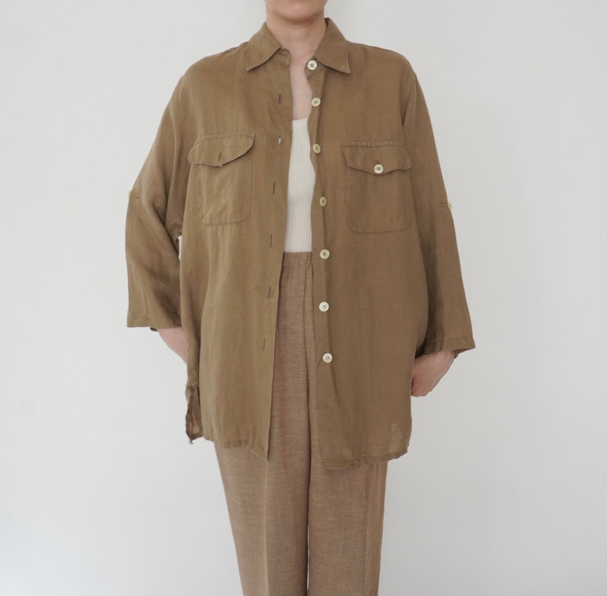 90s Design Linen Shirt Made in Italy