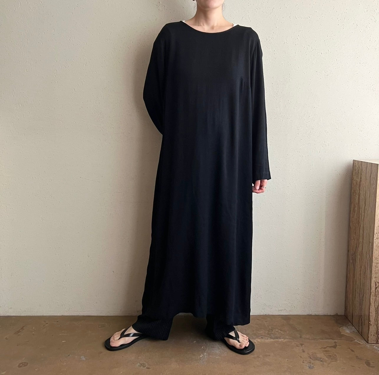 90s Rayon Black Dress Made in USA