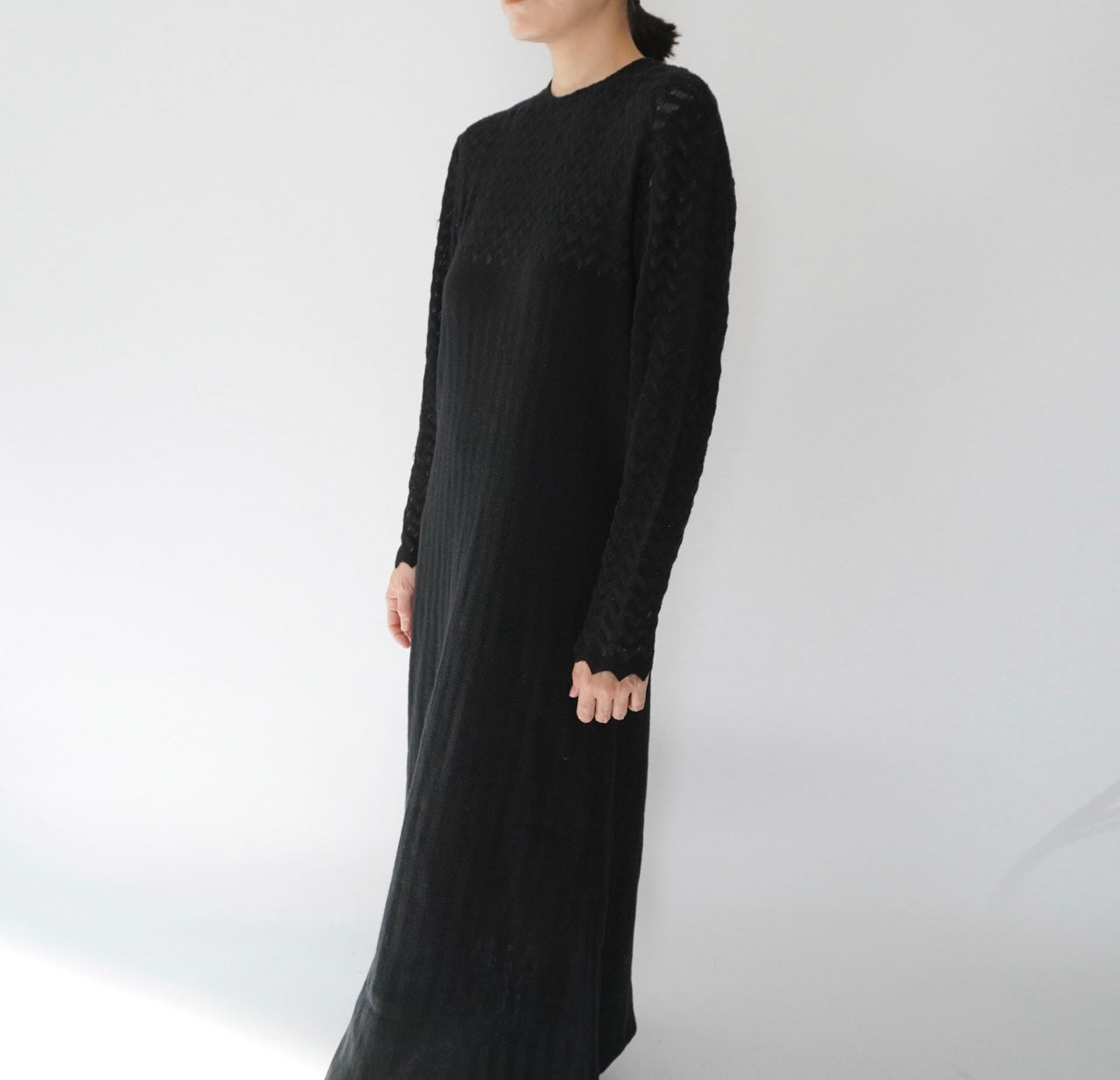 80s Black Knit Dress