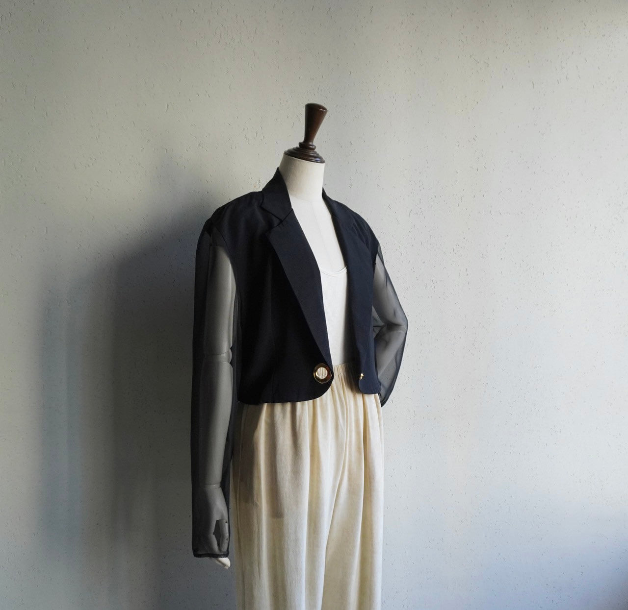 90s Sheer Sleeves Jacket,Blouse Made in USA