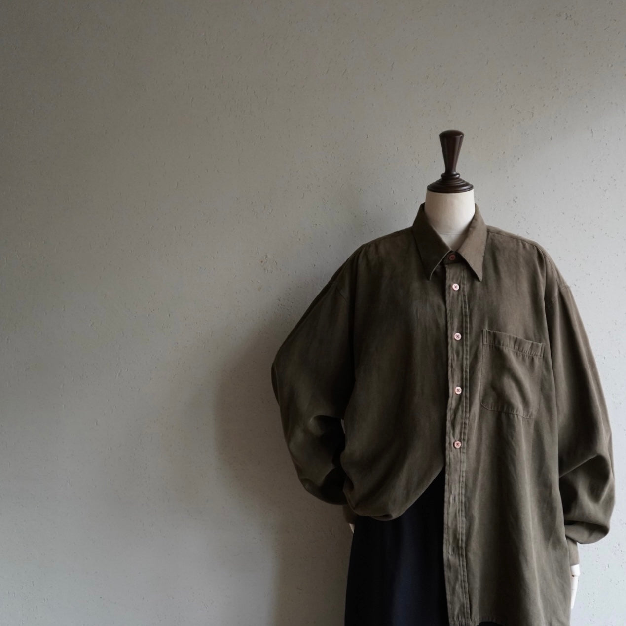 Khaki Faux Suede Shirt