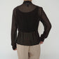 90s Brown Sheer Blouse