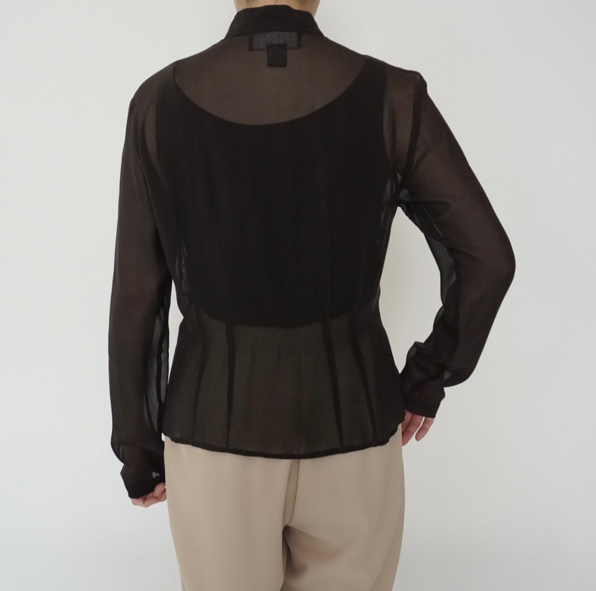 90s Brown Sheer Blouse