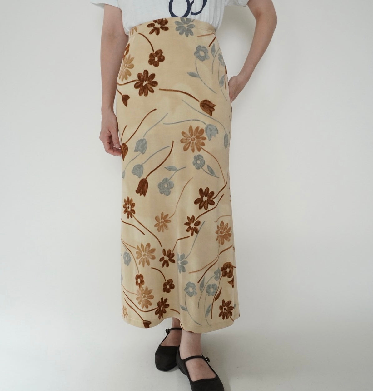 90s Floral Print Skirt Made in Italy