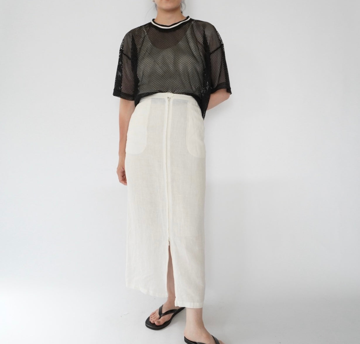 80s EURO Double Zip Design Skirt