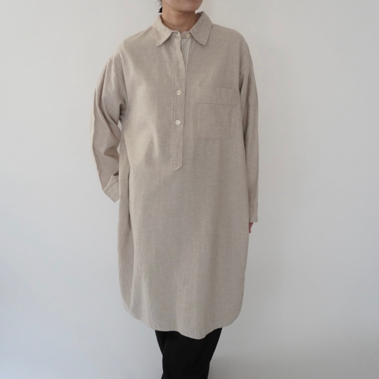 90s ”L.tavernier” Cotton Long Shirt Made in France
