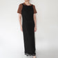 90s Lace Design Black Dress Made in USA
